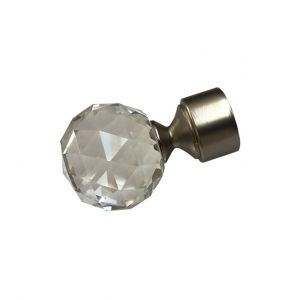 Наконечник "Шар-кристалл" Ф 25 мм, матовый хром, 2 шт., металл/стекло