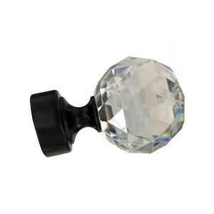 Наконечник "Шар-кристалл" Ф25 мм, цвет чёрный, 2 шт., металл/стекло